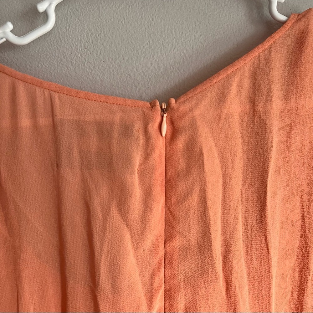 Reformation Short Sleeve Babydoll Mini Dress Coral 10 Vintage Ref Made in USA - Picture 5 of 5